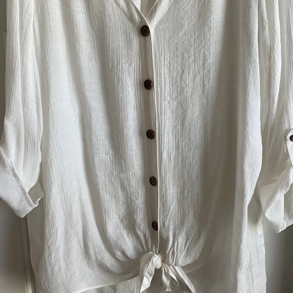 Button/Tie Front Top - Picture 3 of 5